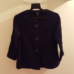 NAVY BLUE VELVET BLAZER
