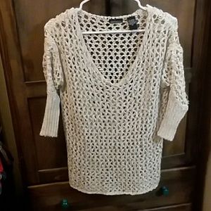3 for $15 White and gold slouch sweater