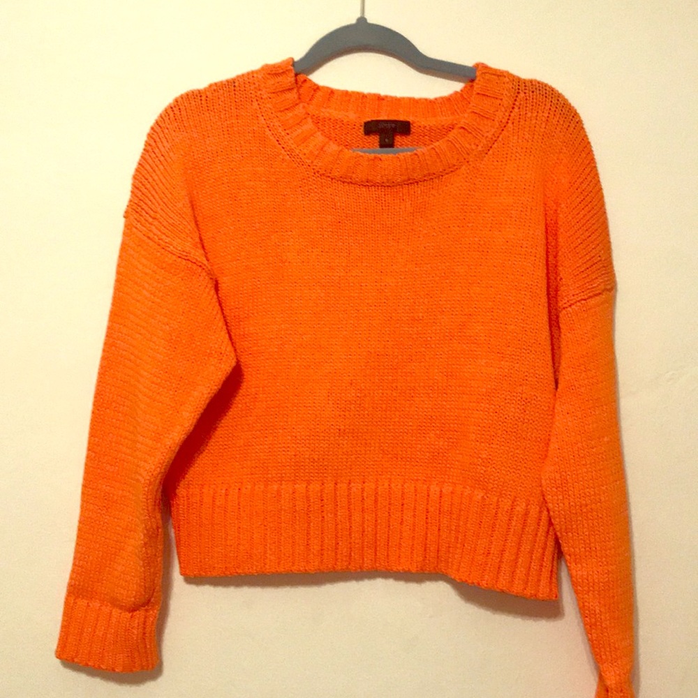 J. Crew Orange Cropped Sweater - Sz S