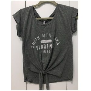 Gray Short Sleeve with Tie