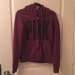 Victoria’s Secret PINK maroon zip up hoodie