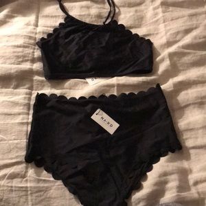 High wasted scalloped bikini