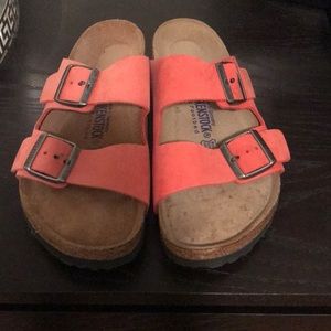 Coral Birkenstock Sandals