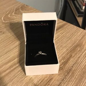 NWOT Authentic Pandora One Love Ring, Clear CZ
