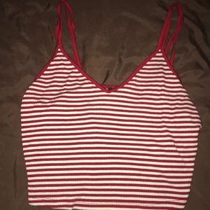 Red striped crop top