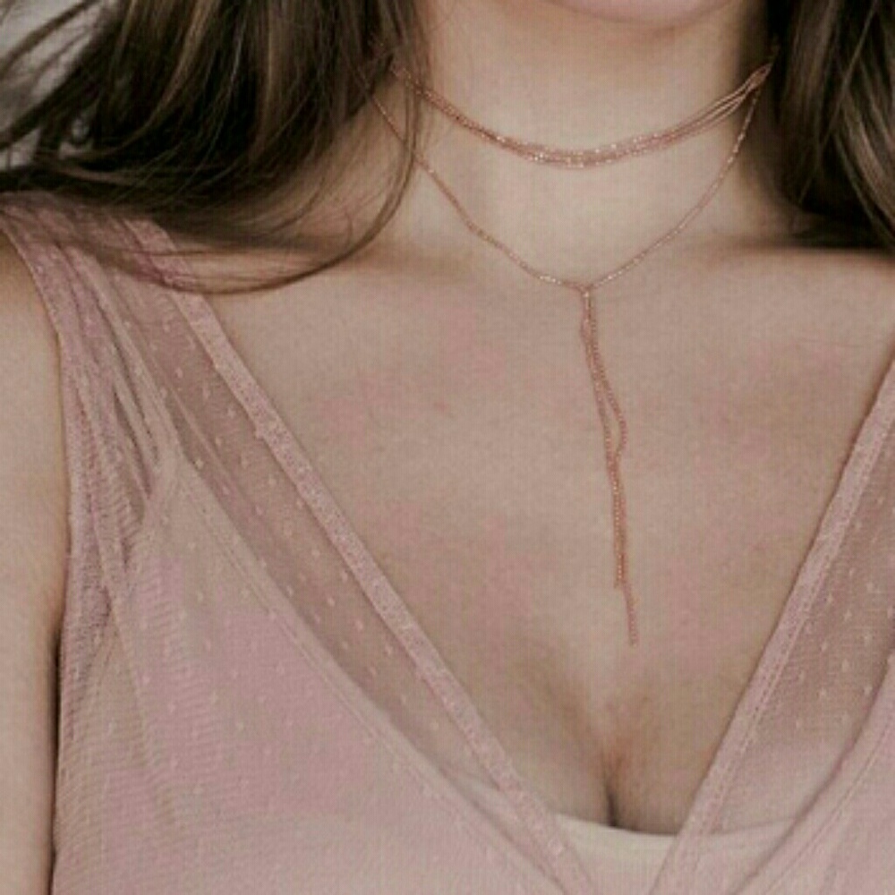 ROSE GOLD Layered Adjustable Length Necklace