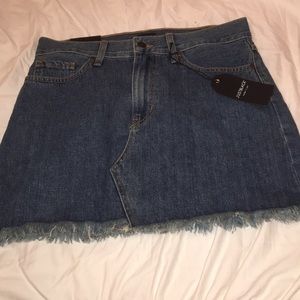 high waisted denim skirt