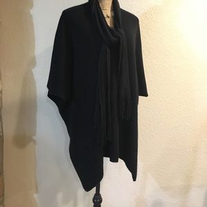 Sweater poncho w/scarf attached @back of neck NWOT