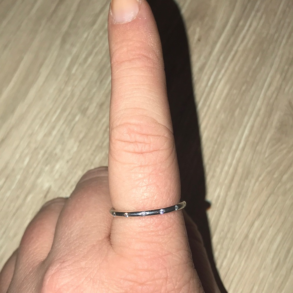 NWOT Authentic Pandora Droplets Ring, Clear CZ
