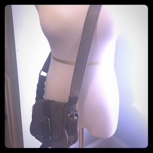 Fossil brown leather small crossbody bag