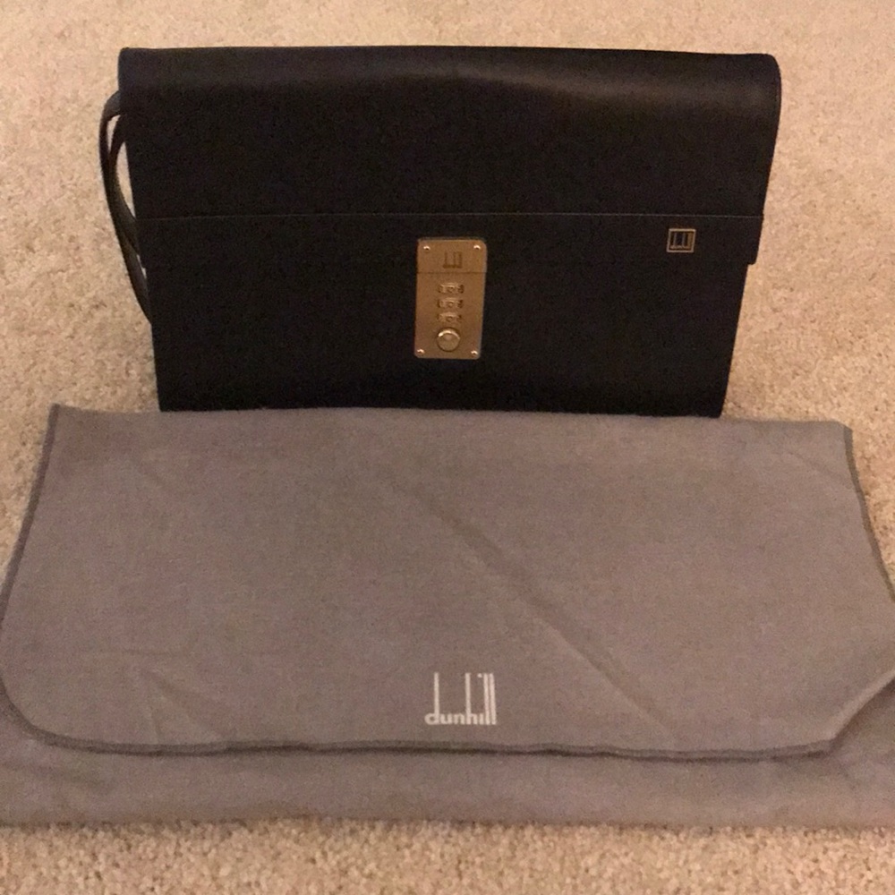 Dunhill clutch black leather