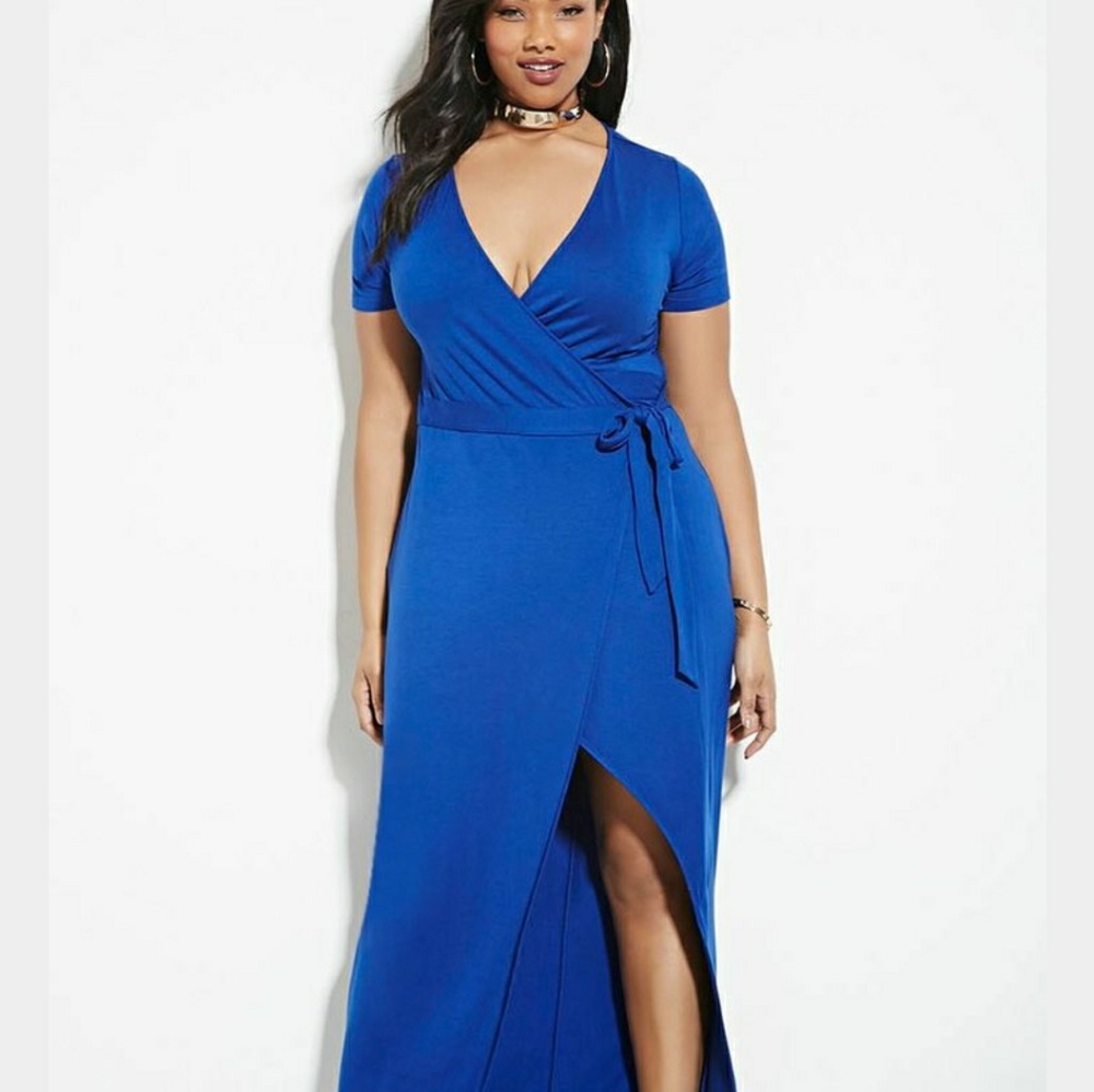 Forever 21 plus blue maxi dress