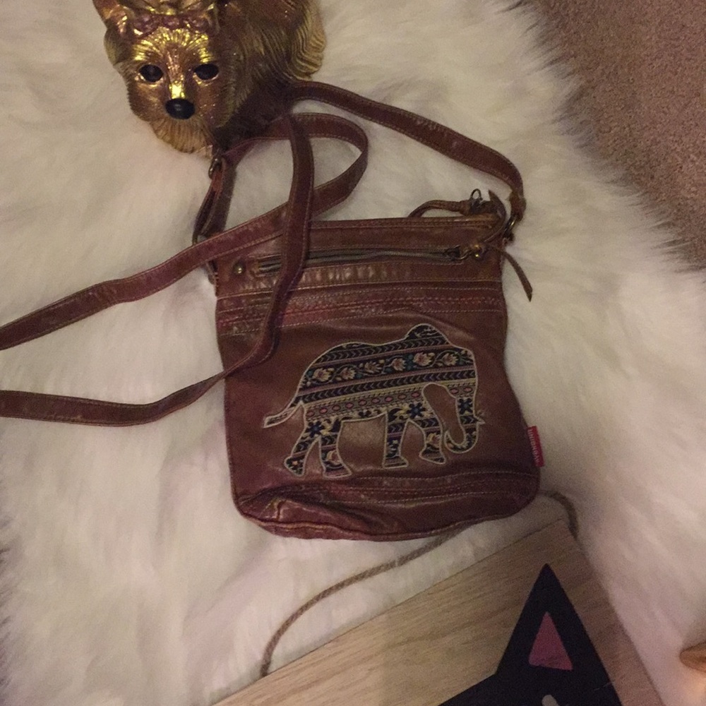 Brown cross body purse