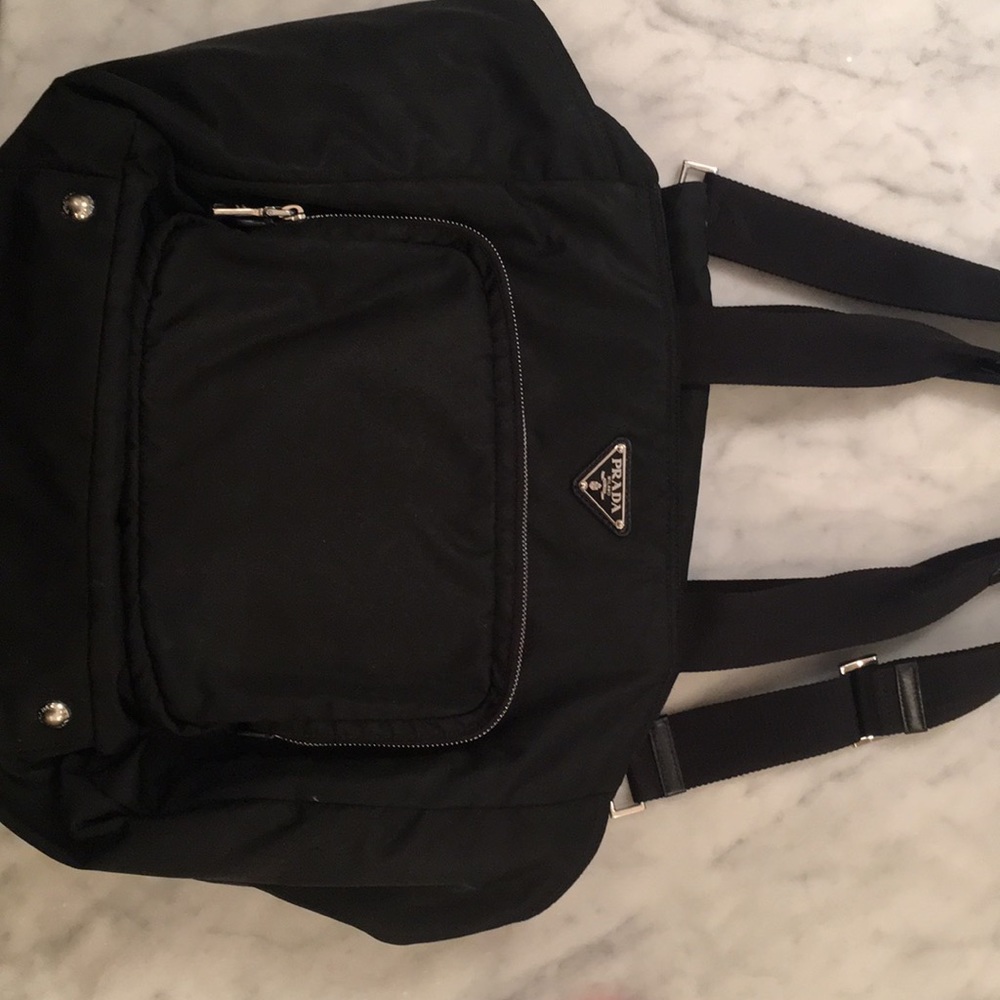 Black Prada baby bag