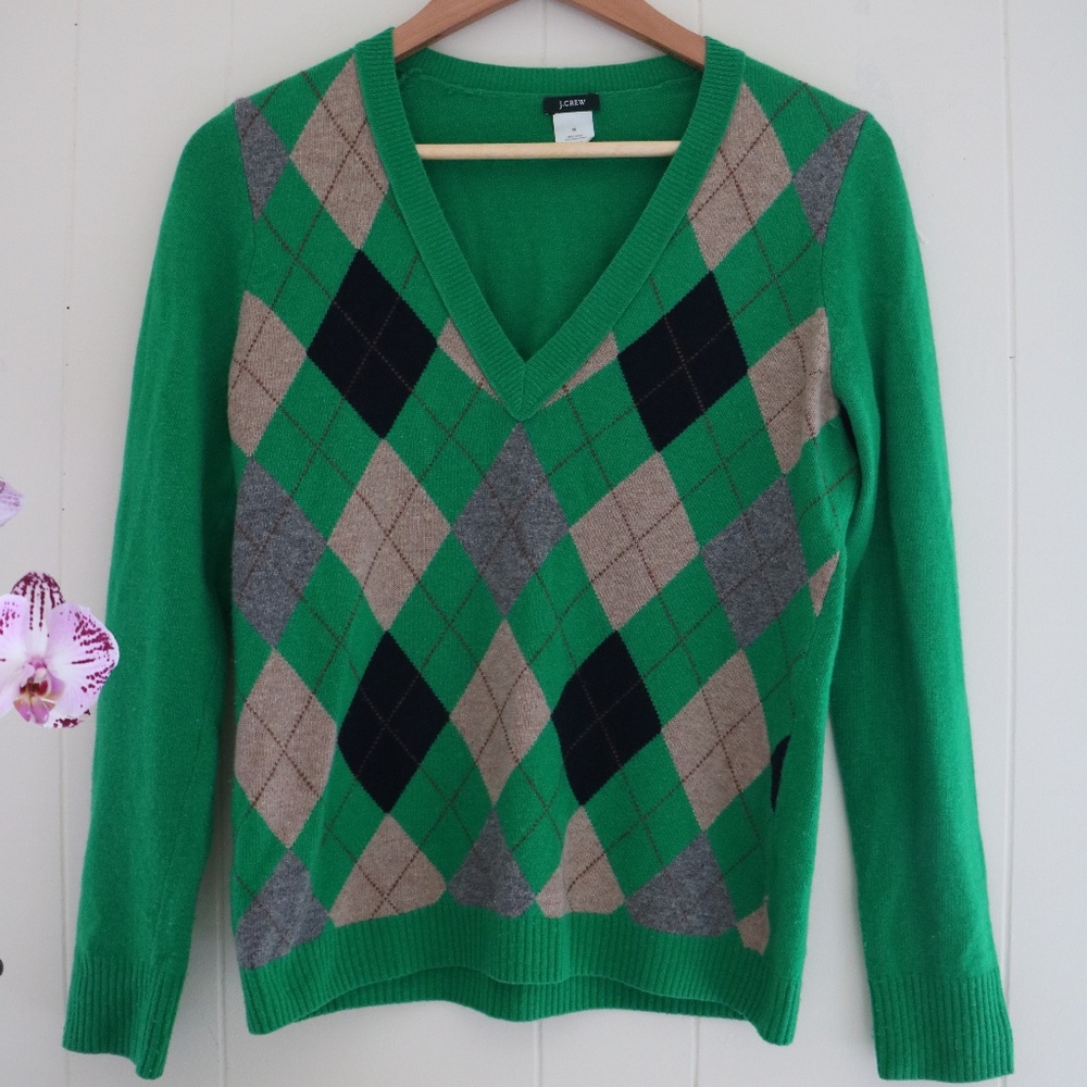 J Crew Argyle Sweater