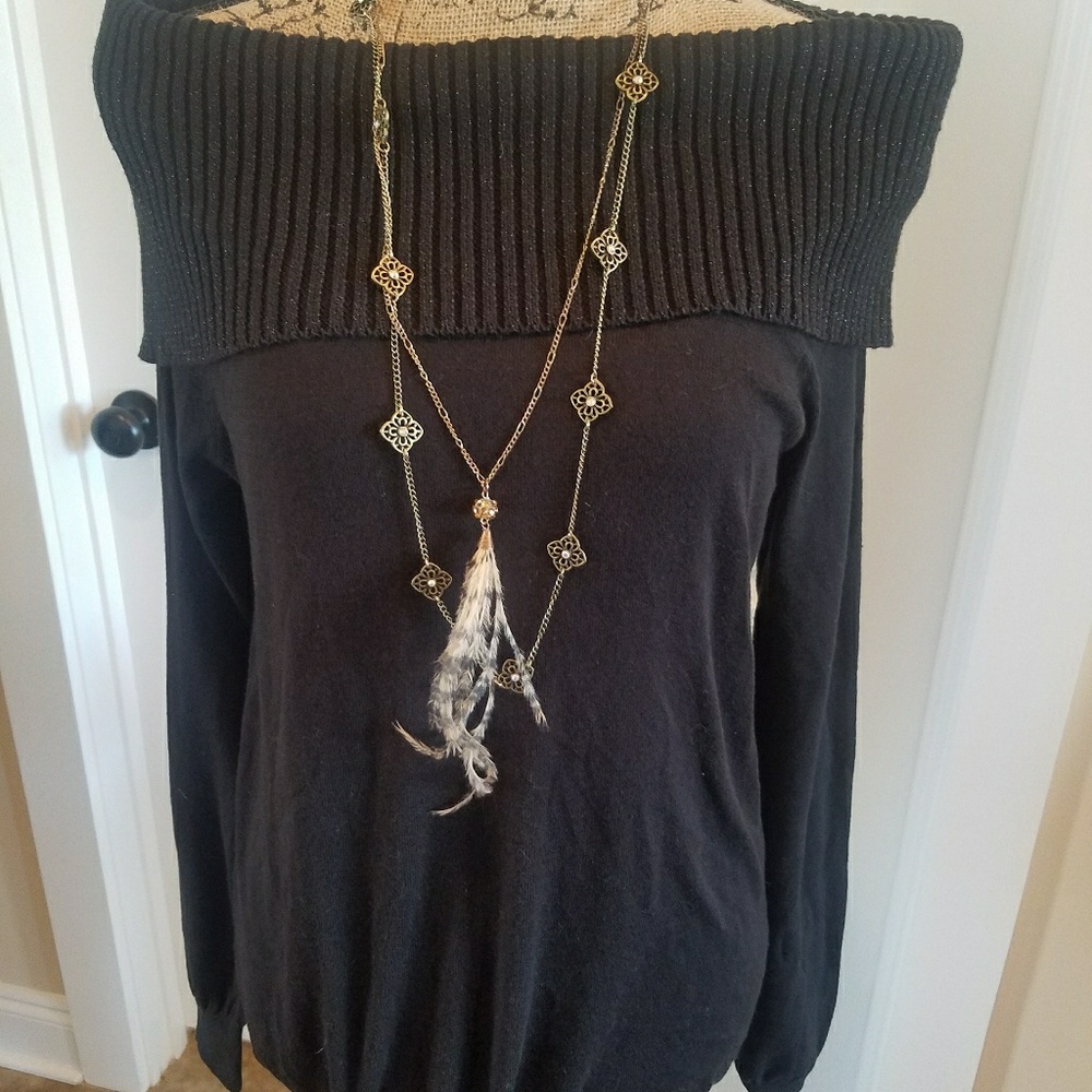 NWT Michael Kors black small cowl neck sweater