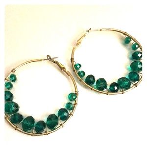 Jeweled hoop earrings