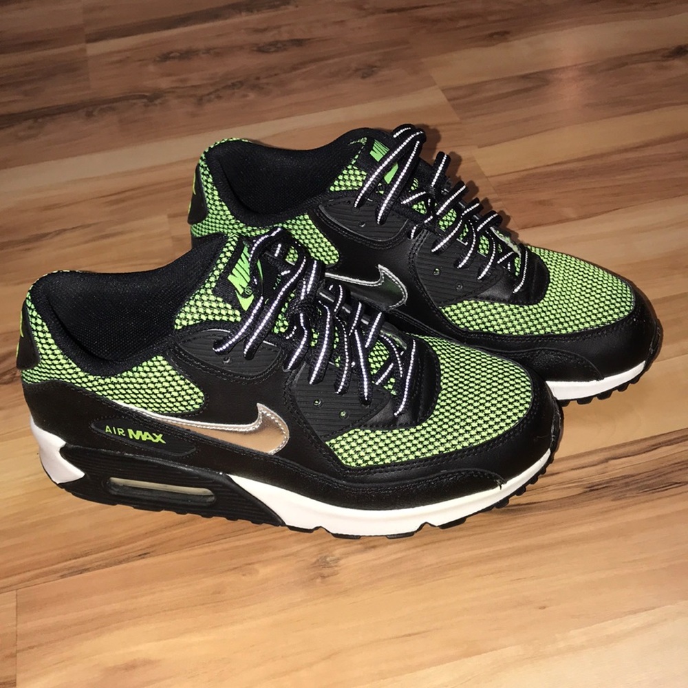 Green and Black Air Max 90s