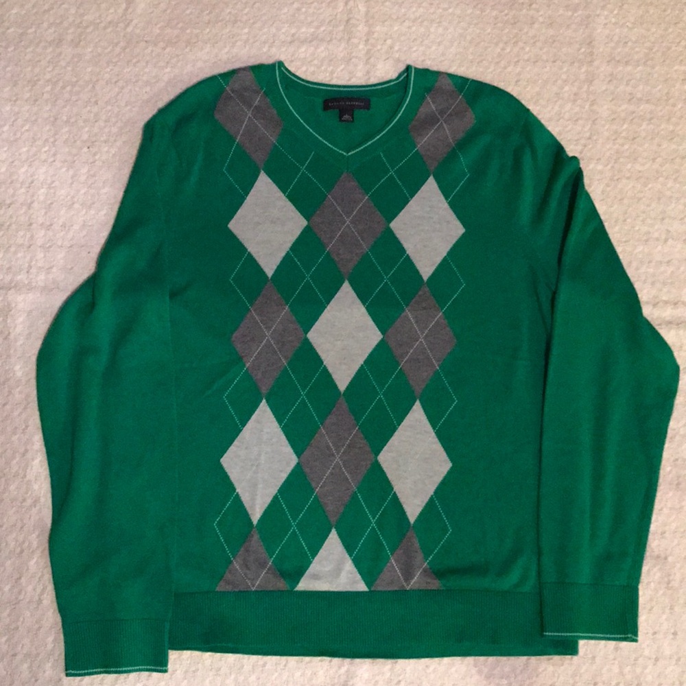 Banana Republic Argyle Green Sweater