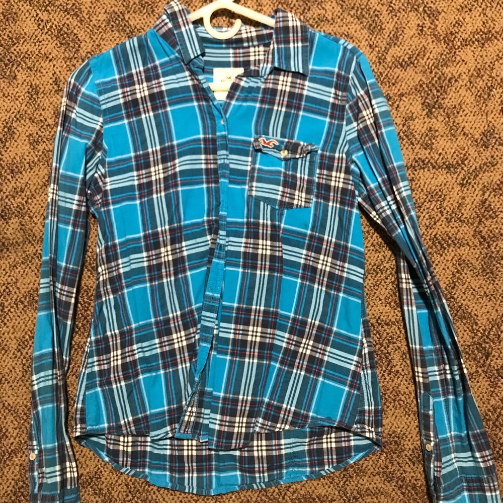 Plaid blue Hollister flannel