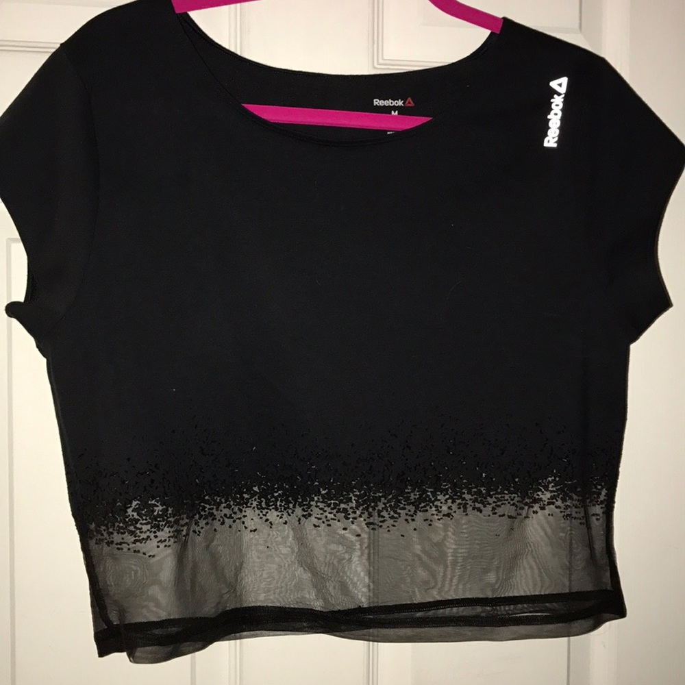 Black Reebok workout crop