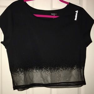 Black Reebok workout crop