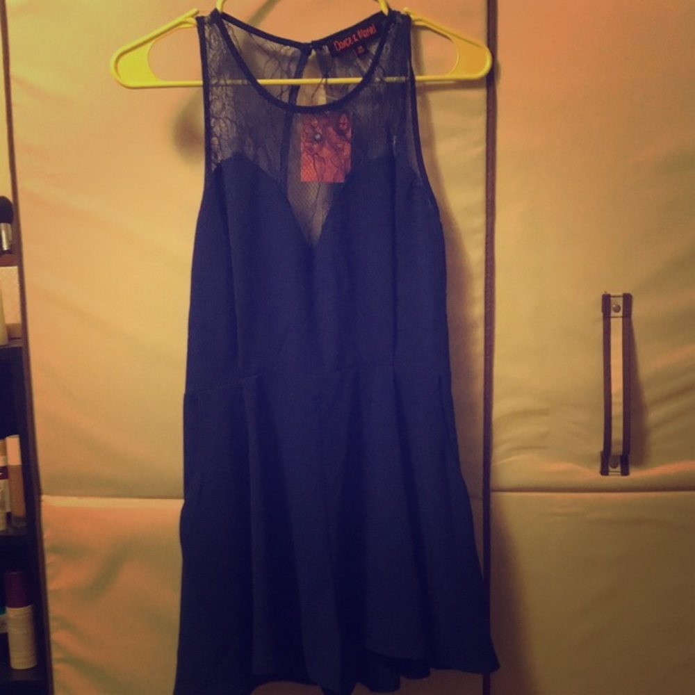 NWT Lulus Royal Blue Lace Romper