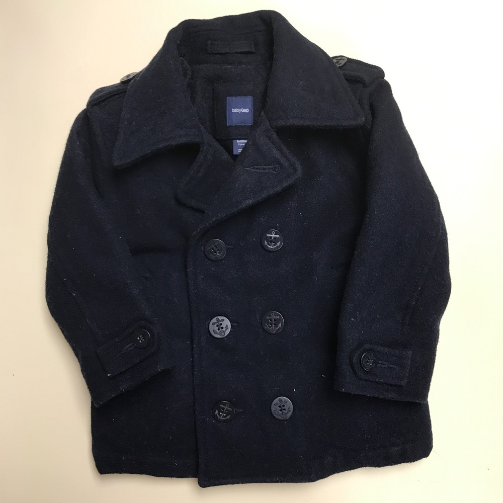Navy wool pea coat 2t