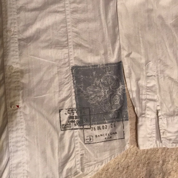 GUESS- White Men- Long Sleeve Shirt- Size Medium - Picture 3 of 5