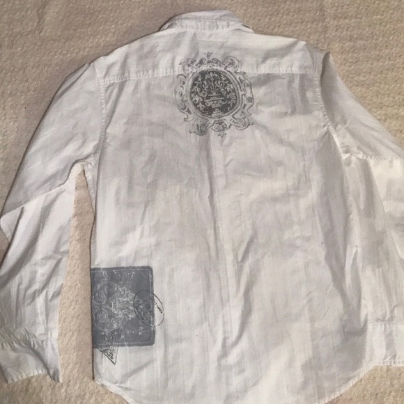 GUESS- White Men- Long Sleeve Shirt- Size Medium - Picture 5 of 5