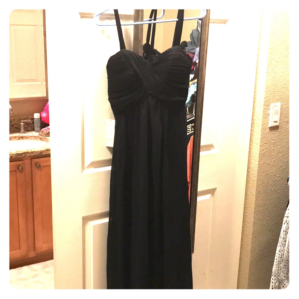 Black chiffon formal dress