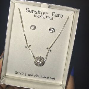 Silver earrings and necklace