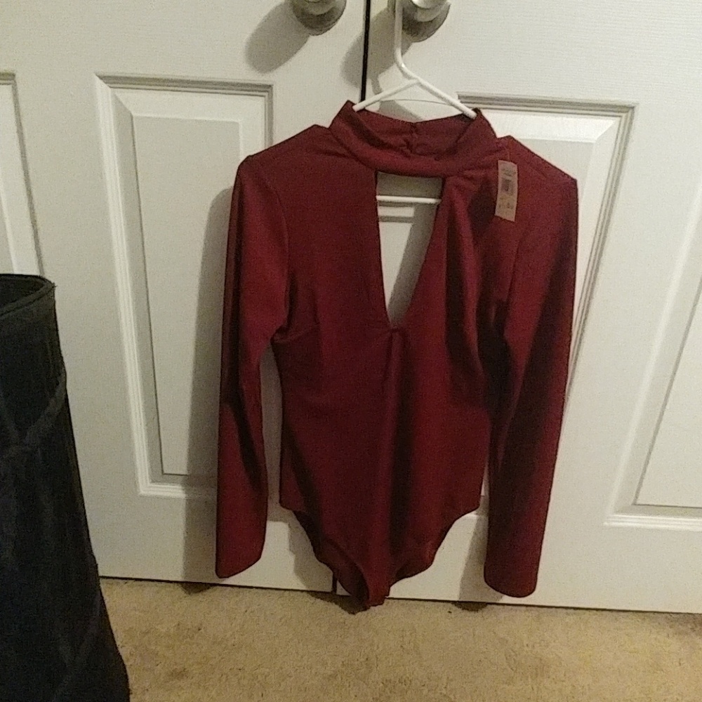 Burgundy body suit