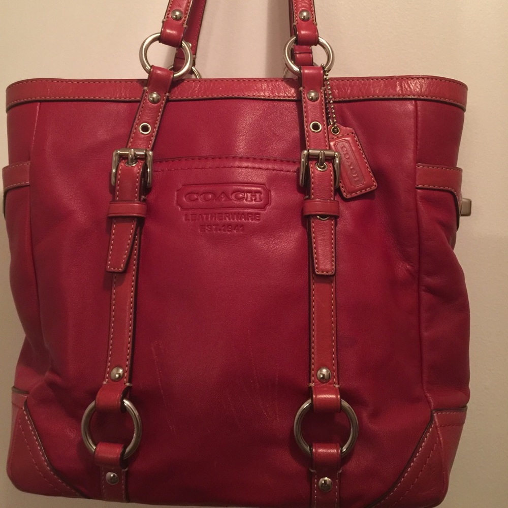 Coach Red Leather Tote Shopper G0820-F11524