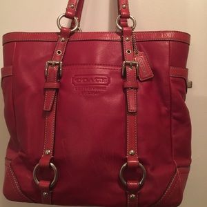 Coach Red Leather Tote Shopper G0820-F11524