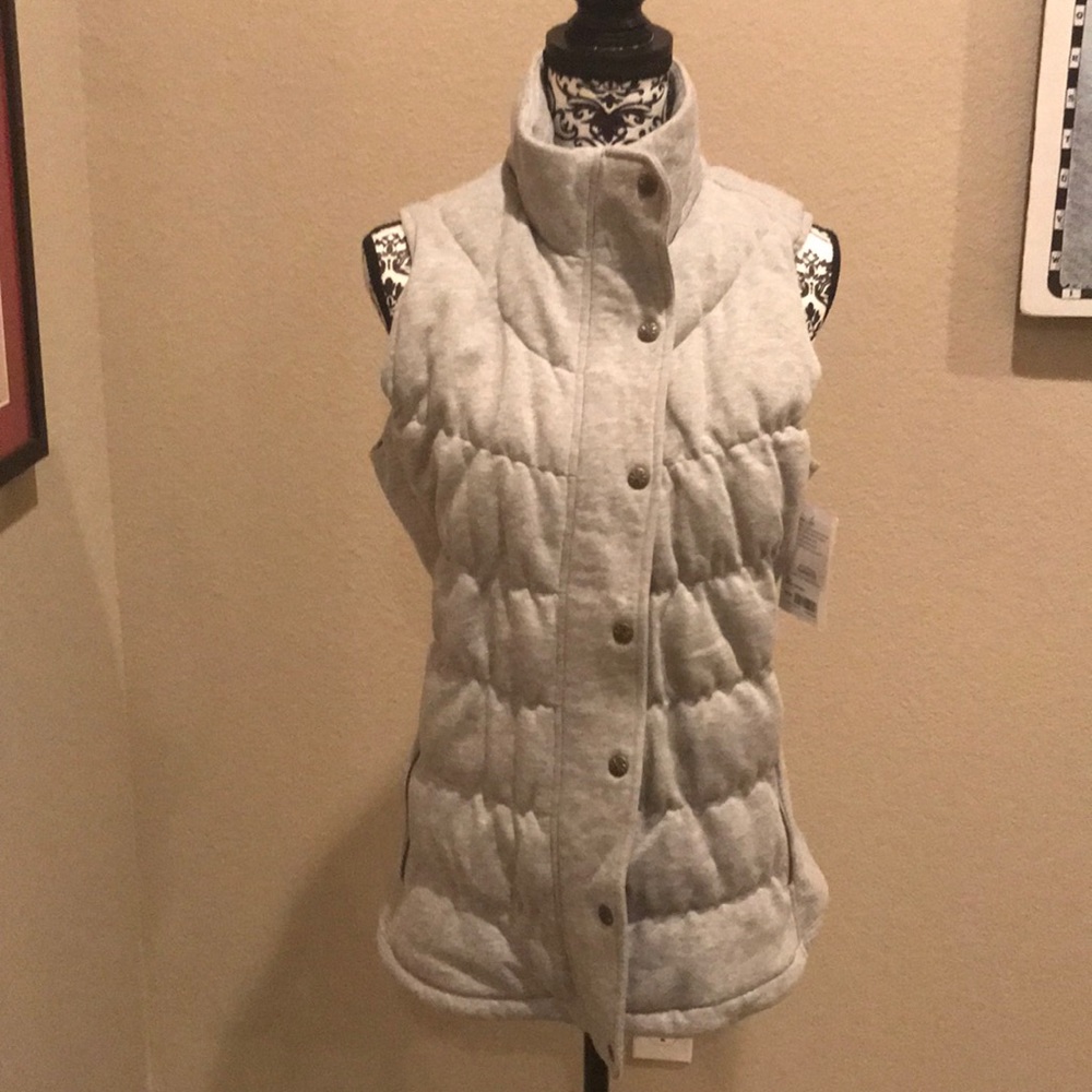 Heather Grey cotton puffy vest