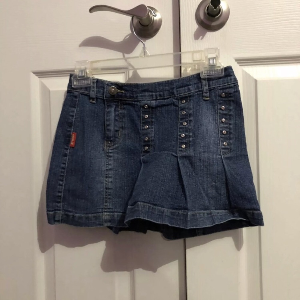 Denim jeweled mini skirt size 5