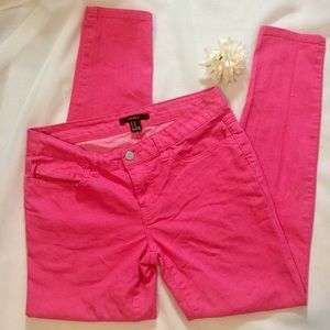Hot pink pants.