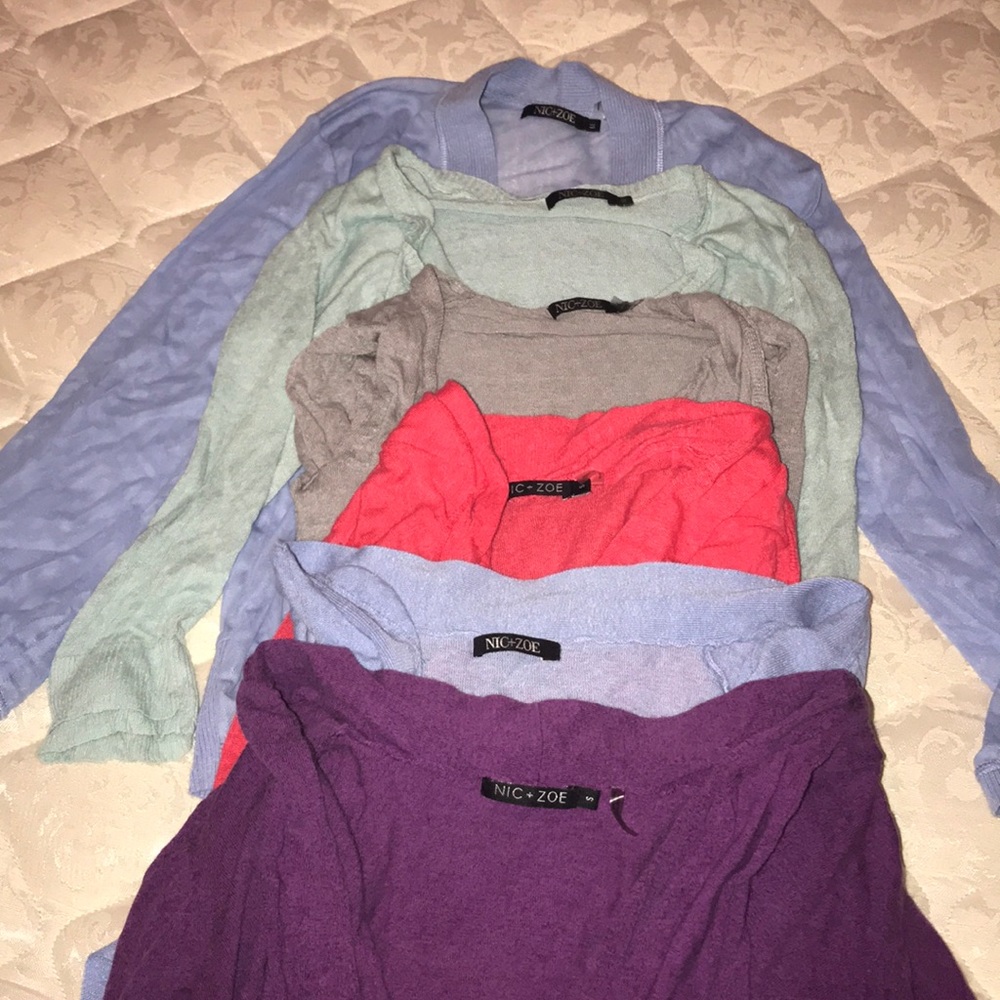 6 lovely Nic and Zoe wrap cardigan bundle