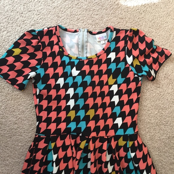 LuLaRoe Amelia Colorful Houndstooth Dress - Picture 2 of 3