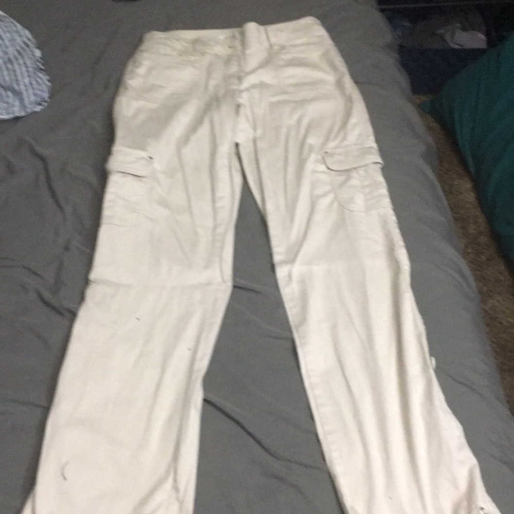 Tan, White House black market kaki cargo pants.