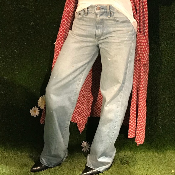 Simon Miller Paint Splatter Wide Leg Jeans - Picture 5 of 6