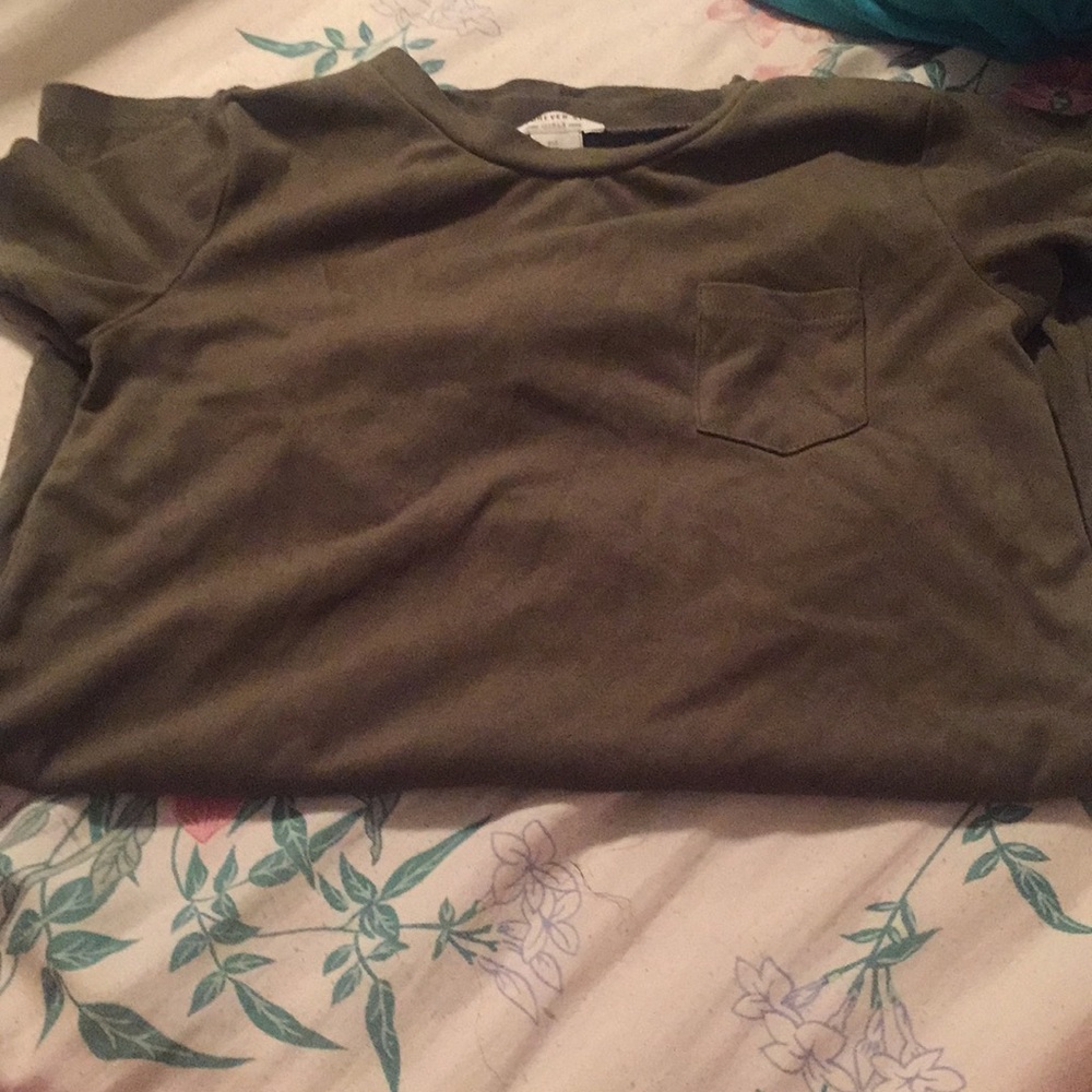 Forever 21 Velvet Olive Green Dress