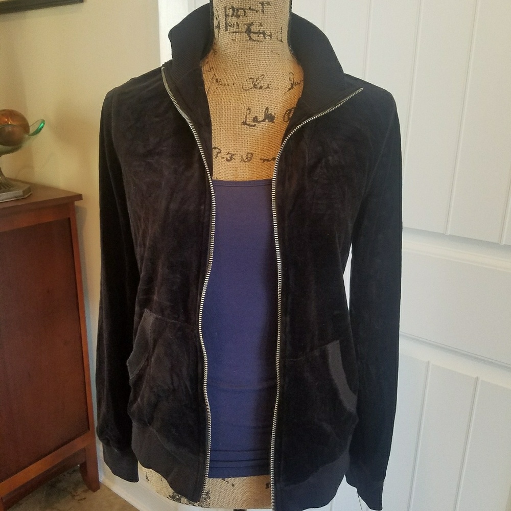 NWT MK small velour zip sweatshirt black jacket