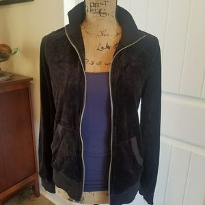 NWT MK small velour zip sweatshirt black jacket