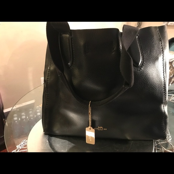 Black soft leather tote never worn!!! - Picture 4 of 6