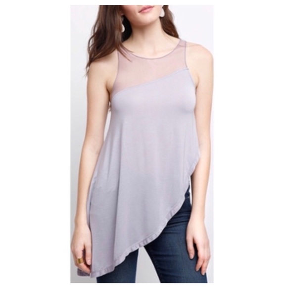 Free People Tops - Free People Riley Chiffon Lilac Asymmetrical Tank