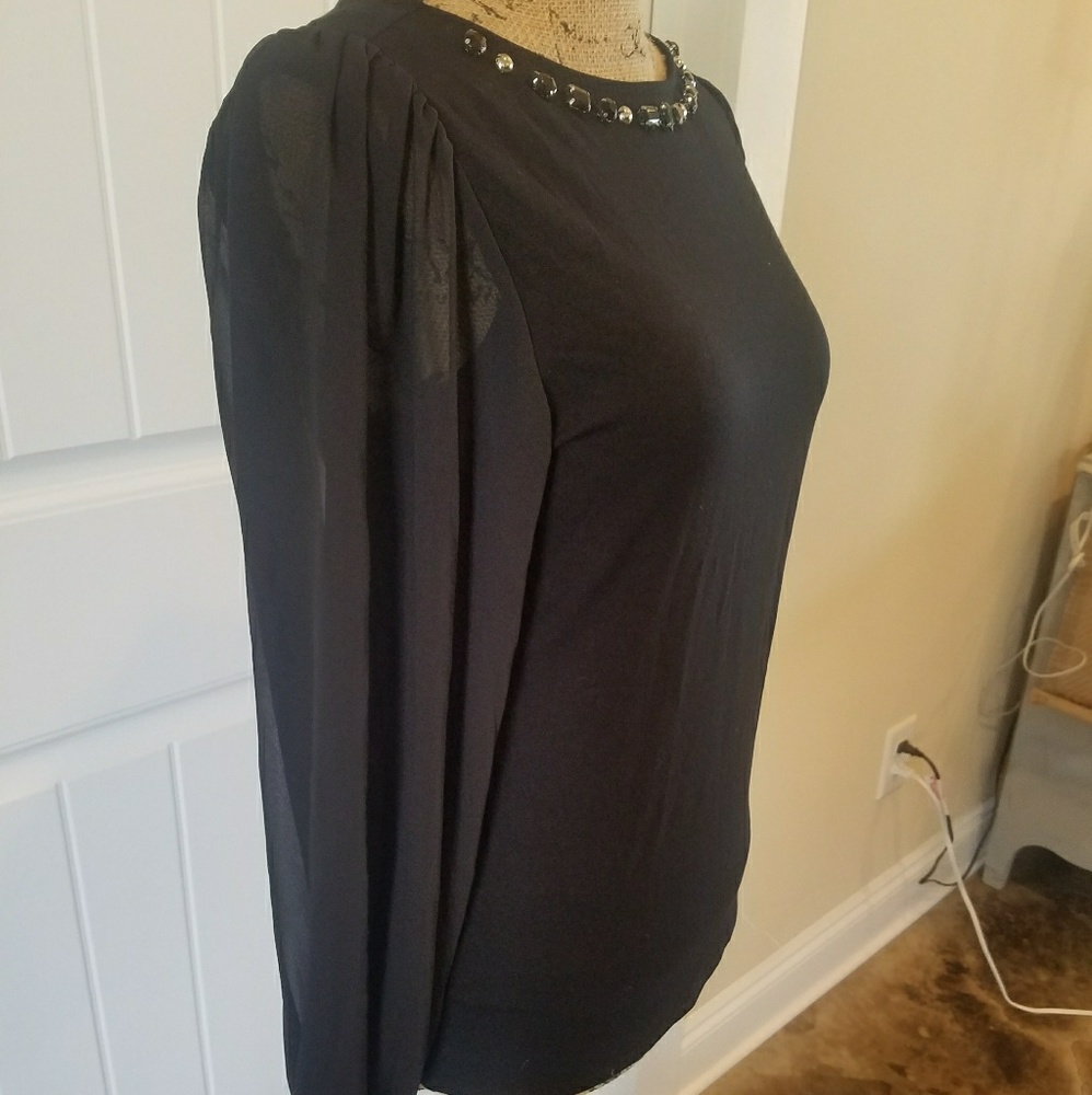 NWT Vince Camuto black sheer stone collar small