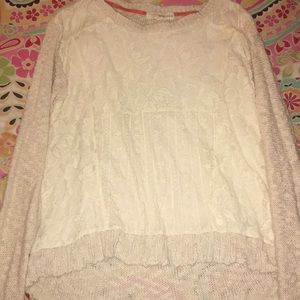 Lace detail sweater