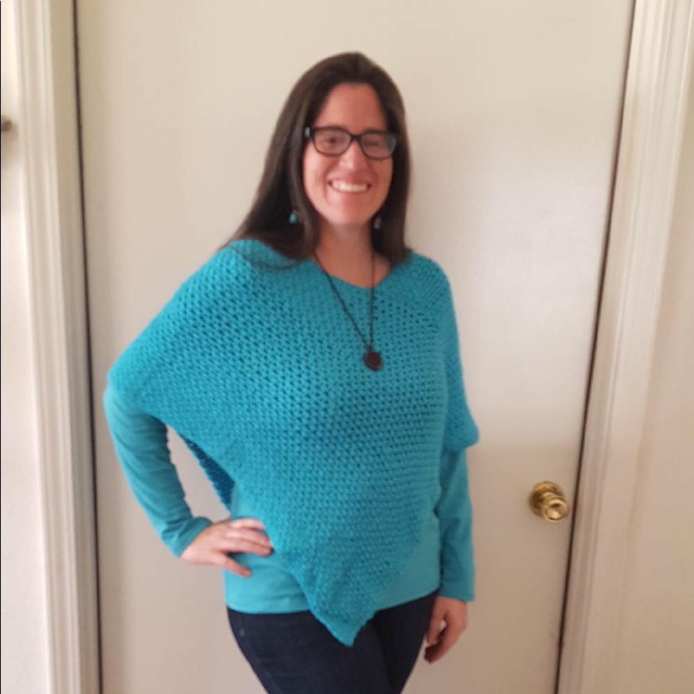 Beautiful Handmade Turquoise Shawl